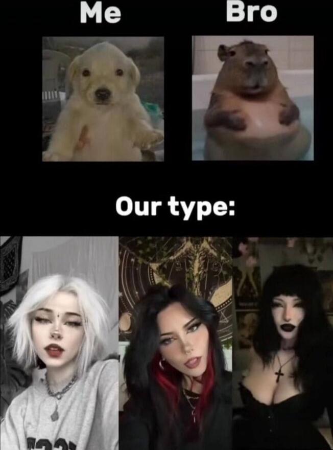 Me   Bro   Our type: