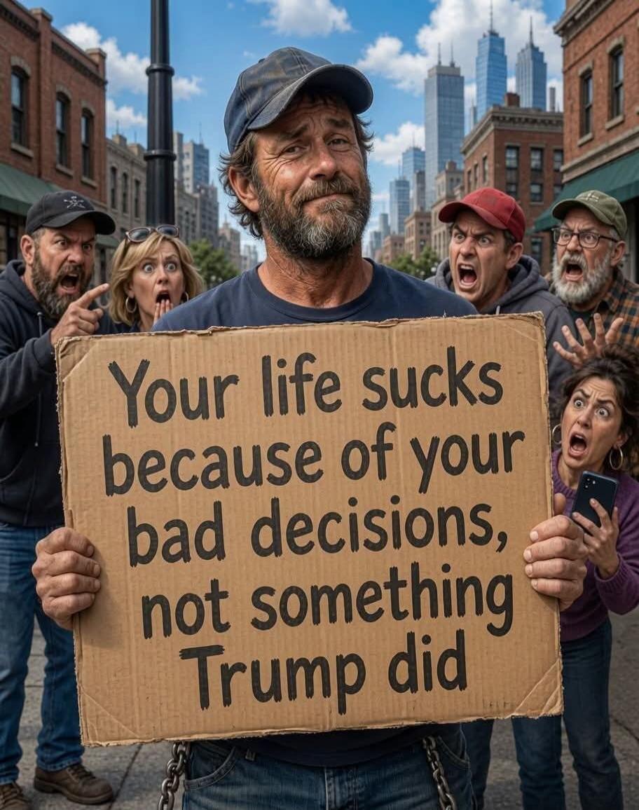 Your life sucks because of your bad decisions, not something Trump did
