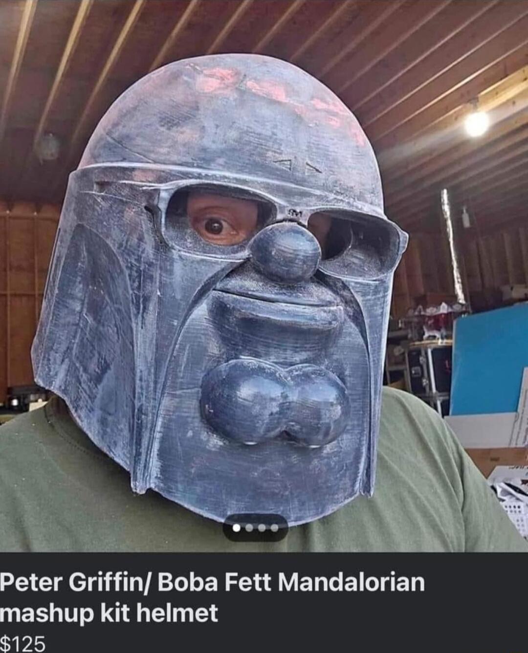 Peter Griffin Boba Fett Mandalorian mashup kit helmet 125