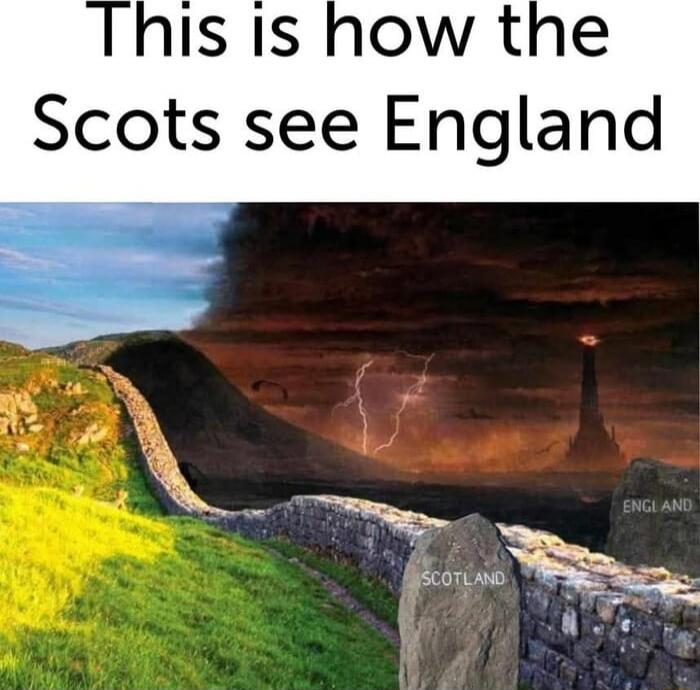 This is how the Scots see England

SCOTLAND   ENGLAND