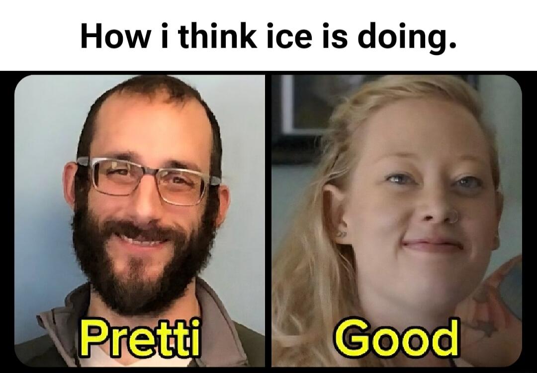 How i think ice is doing.
Pretti			Good