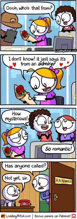 Oooh whos that from Tdont know It just says its y froman adm LoadingArtistcom Bonus panels on Patreon J