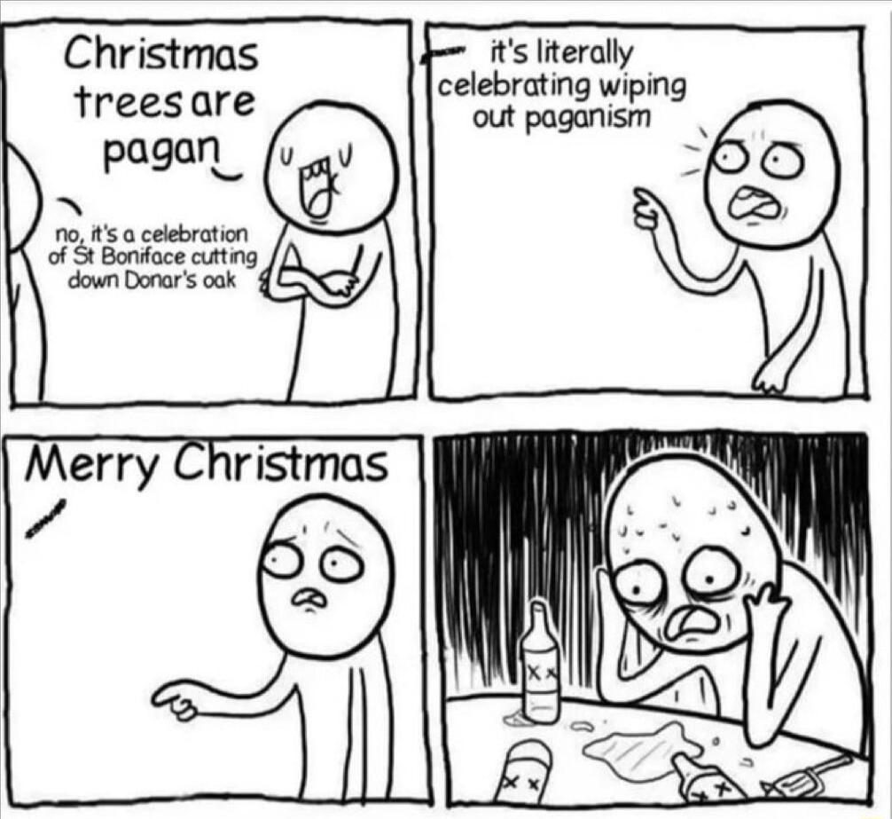 Christmas s erdly celebrating wipin treesare ot rogmin pagan_