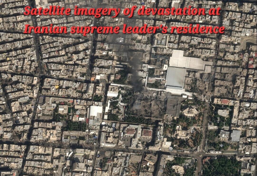Satellite imagery of devastation at Iranian supreme leader's residence