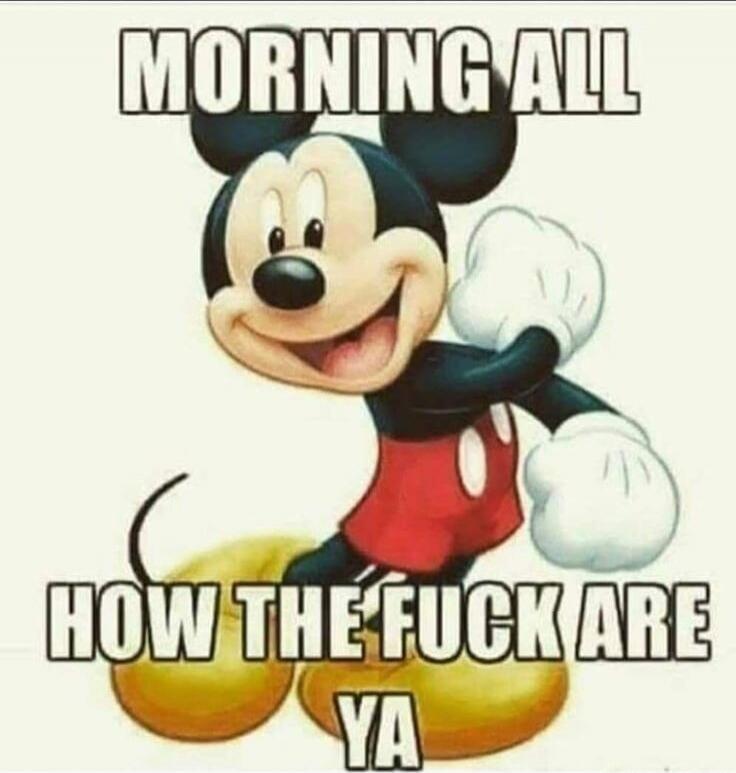 Morning all, how the fuck are ya?