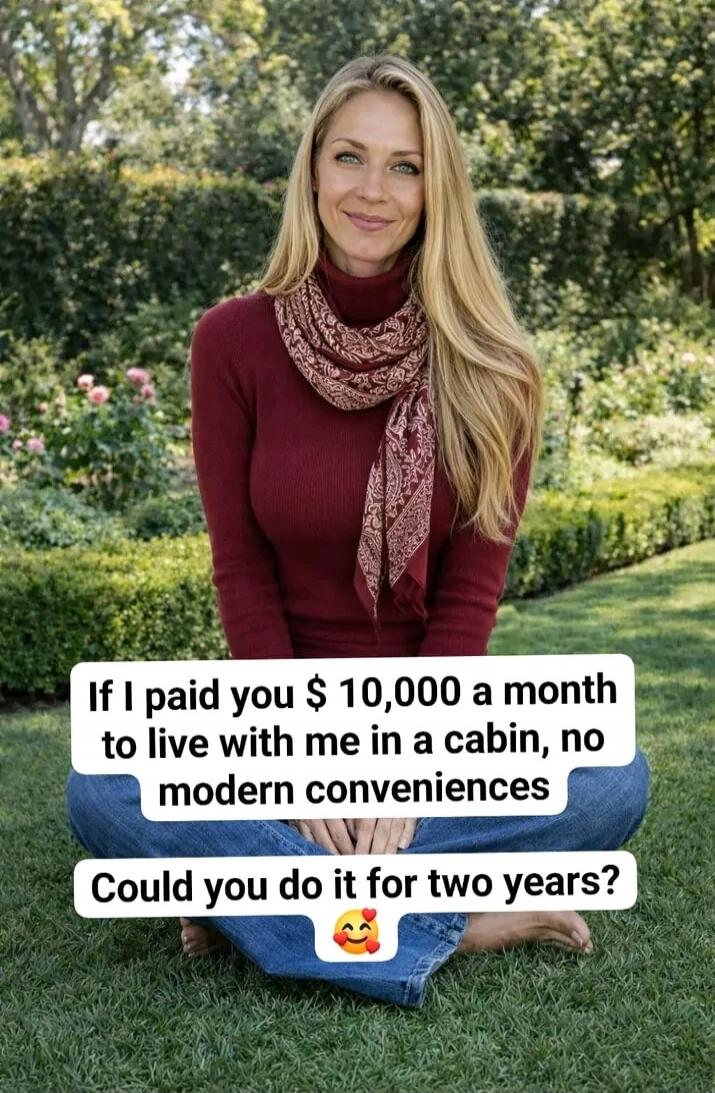 If I paid you $ 10,000 a month to live with me in a cabin, no modern conveniences Could you do it for two years? 🥰