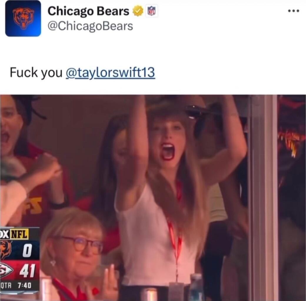 Chicago Bears ChicagoBears Fuck you taylorswift13 41 TR 740