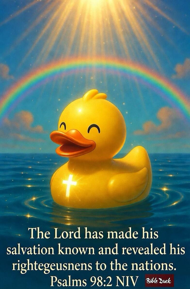 The Lord has made his salvation known and revealed his righteousness to the nations. Psalms 98:2 NIV Bible Duck