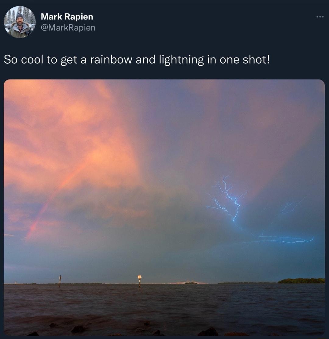 Mark Rapien MarkRapien So cool to get a rainbow and lightning in one shot