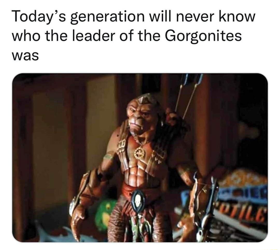 Todays generation will never know who the leader of the Gorgonites was