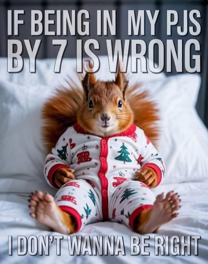 IF BEING IN MY PJS BY 7 IS WRONG I DON'T WANNA BE RIGHT