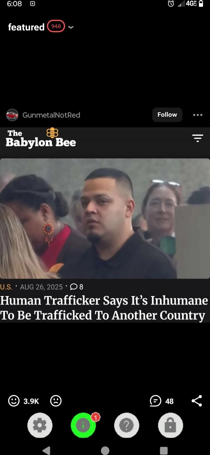 The Babylon Bee
Human Trafficker Says It’s Inhumane To Be Trafficked To Another Country