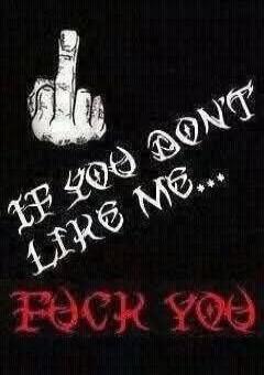 IF YOU DON'T LIKE ME... FUCK YOU