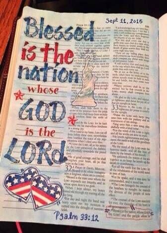 Blessed is the nation whose GOD is the LORD. Sept 11, 2015. Psalm 33:12.