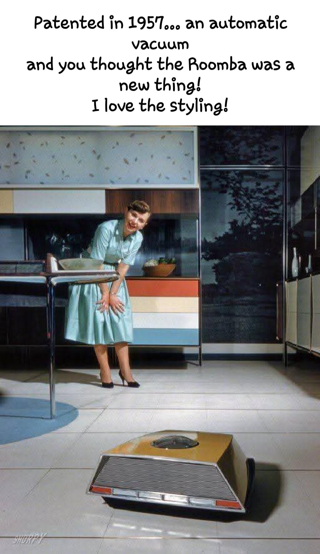 Patented in 1957 an automatic vacuum and you thought the Roomba was a new thing 1 love the styling