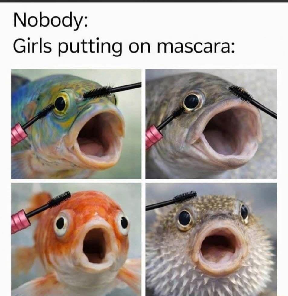 Nobody:
Girls putting on mascara: