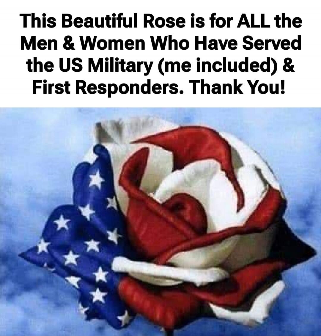 This Beautiful Rose is for ALL the Men & Women Who Have Served the US Military (me included) & First Responders. Thank You!