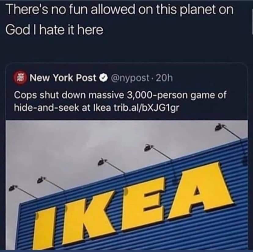 Theres no fun allowed on this planet on God hate it here New York Post nypost 20h Cops shut down massive 3000 person game of N REEE I N ICERU LD 8 ey g s