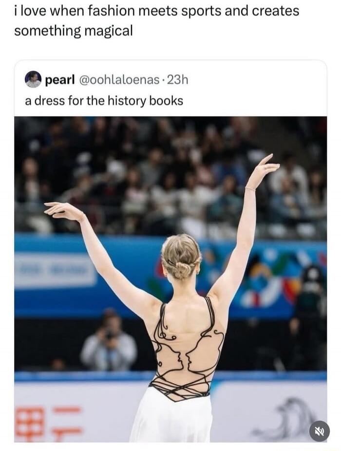 i love when fashion meets sports and creates something magical
a dress for the history books