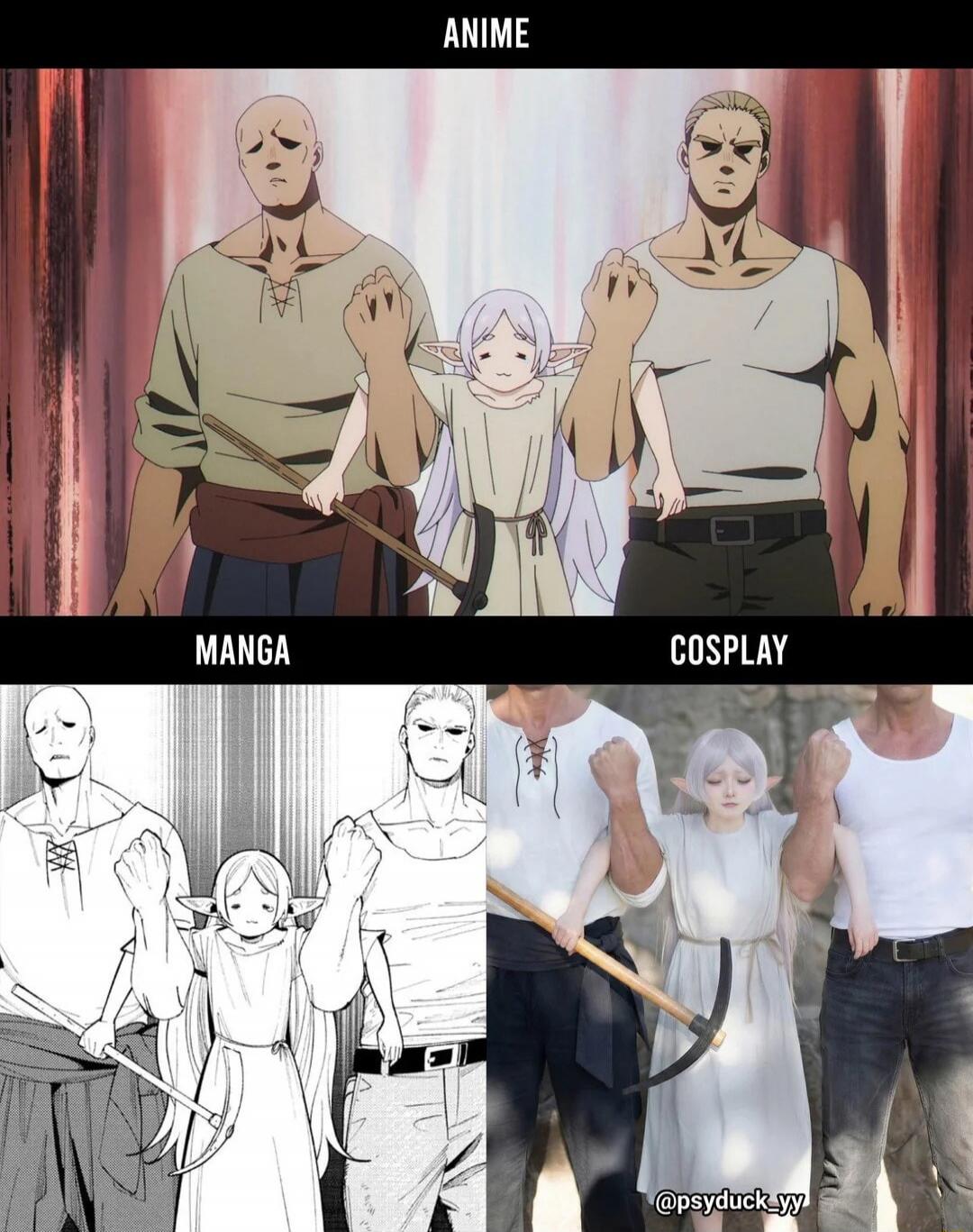 ANIME (top) / MANGA (bottom-left) / COSPLAY (bottom-right)
