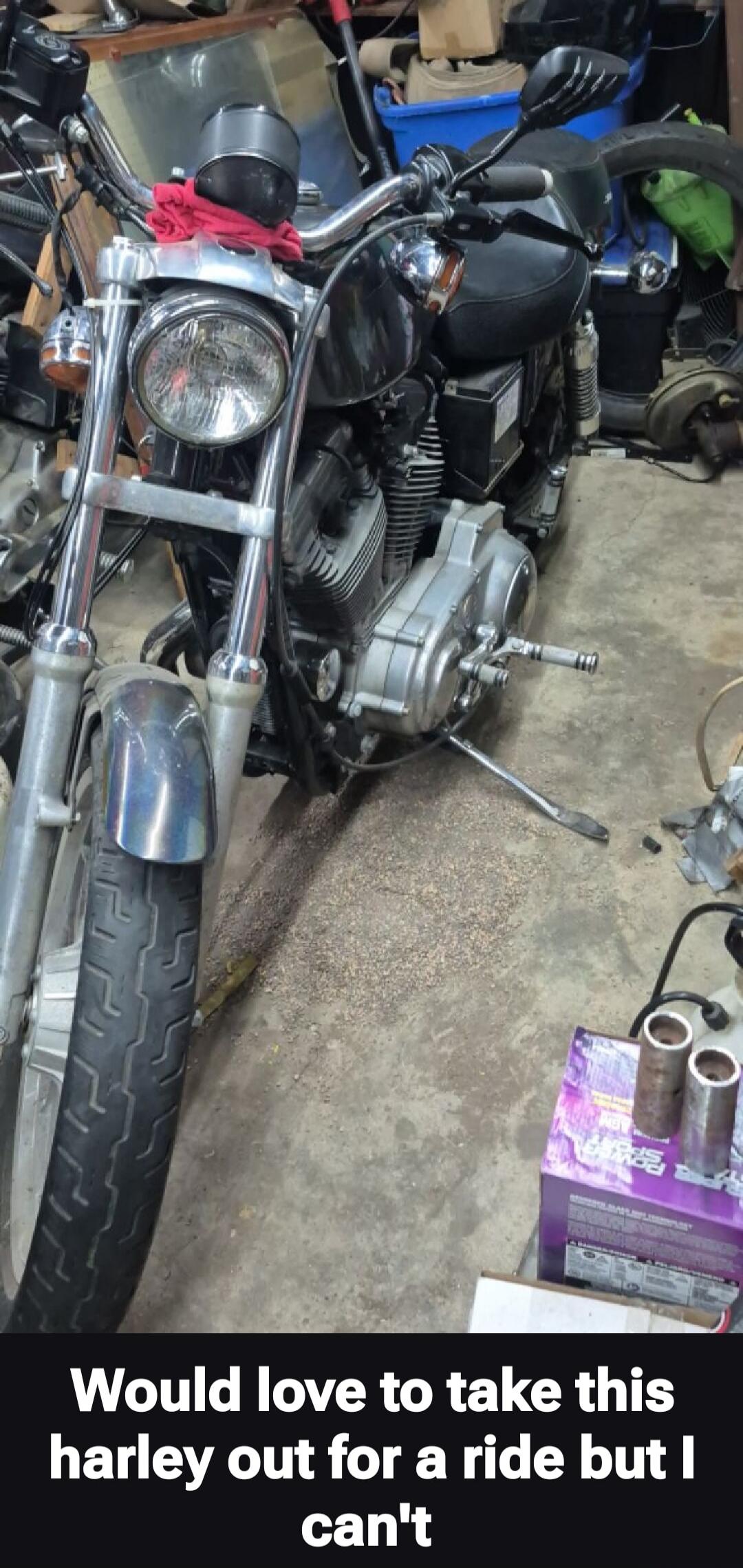 Would love to take this harley out for a ride but I can't