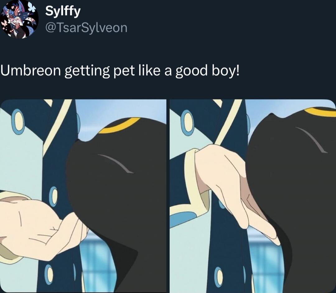 Umbreon getting pet like a good boy!