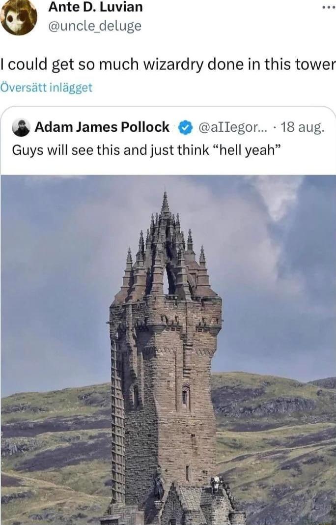 1 Ante D Luvian uncle deluge could get so much wizardry done in this towe ttinlagget Adam James Pollock allegor 18 aug Guys will see this and just think hell yeah