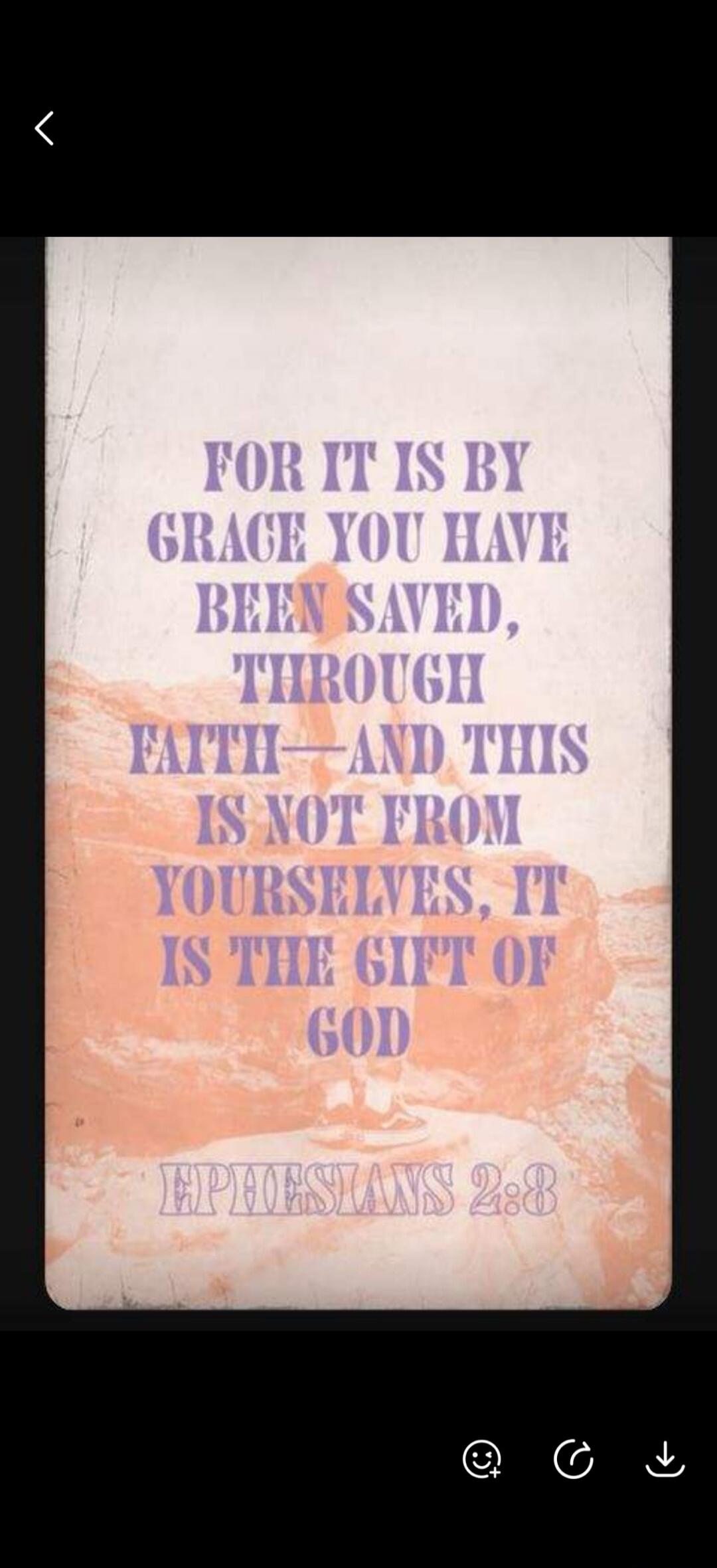 FOR IT IS BY GRACE YOU HAVE BEEN SAVED, THROUGH FAITH—AND THIS IS NOT FROM YOURSELVES, IT IS THE GIFT OF GOD EPHESIANS 2:8