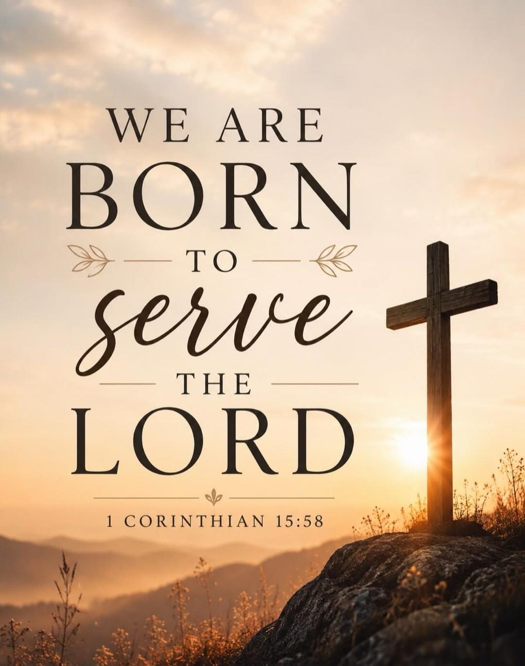 WE ARE BORN TO serve THE LORD 1 CORINTHIAN 15:58