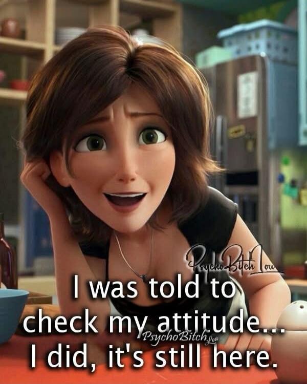 I was told to check my attitude... I did, it's still here.