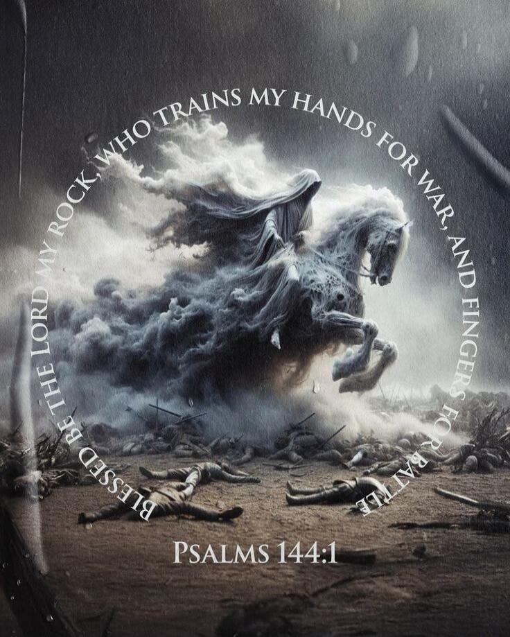 Blessed be the LORD my rock, who trains my hands for war, and my fingers for battle. Psalm 144:1