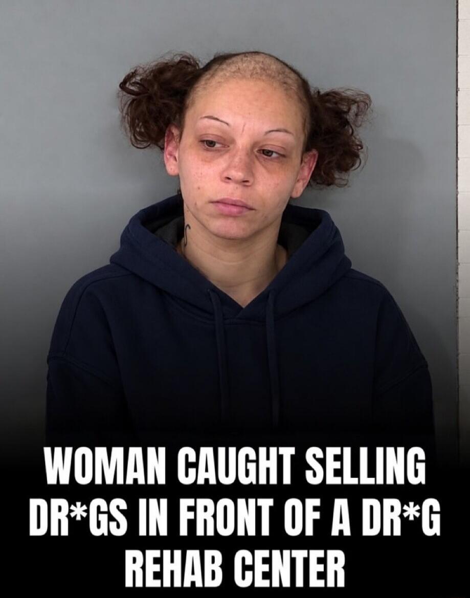 Woman caught selling drugs in front of a drug rehab center.