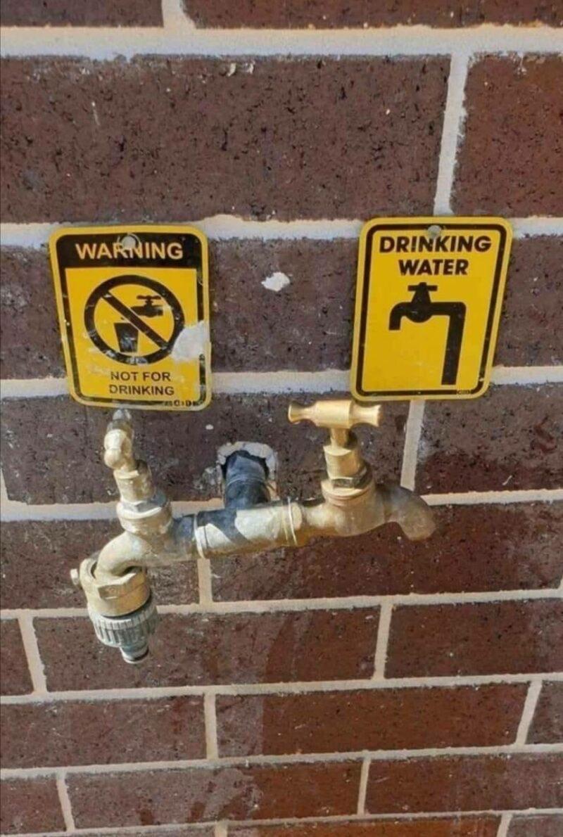 DRINKING WATER NOT FOR DRINKING