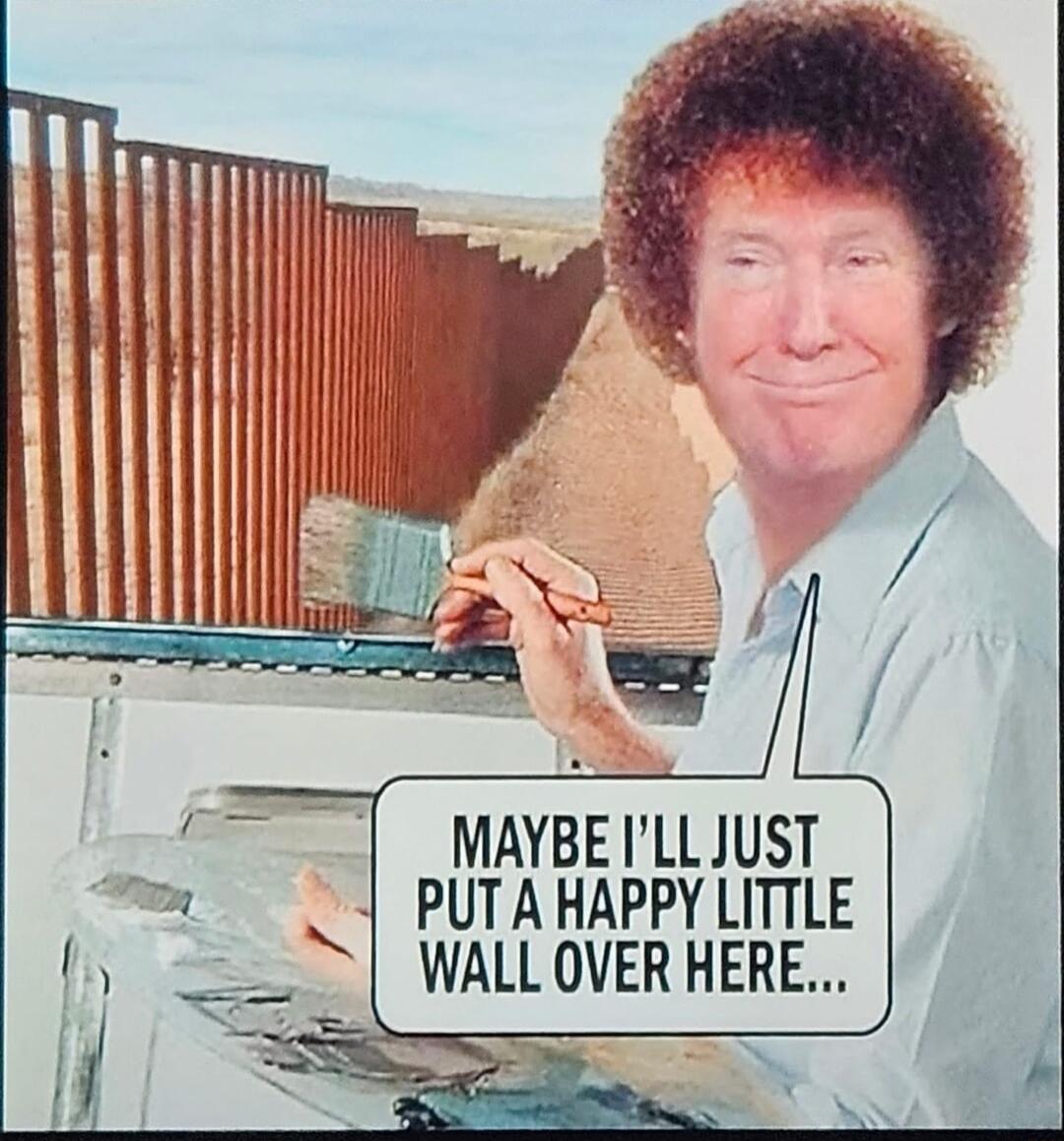 MAYBEILLJUST PUTAHAPPY LITTLE WALL OVER HERE