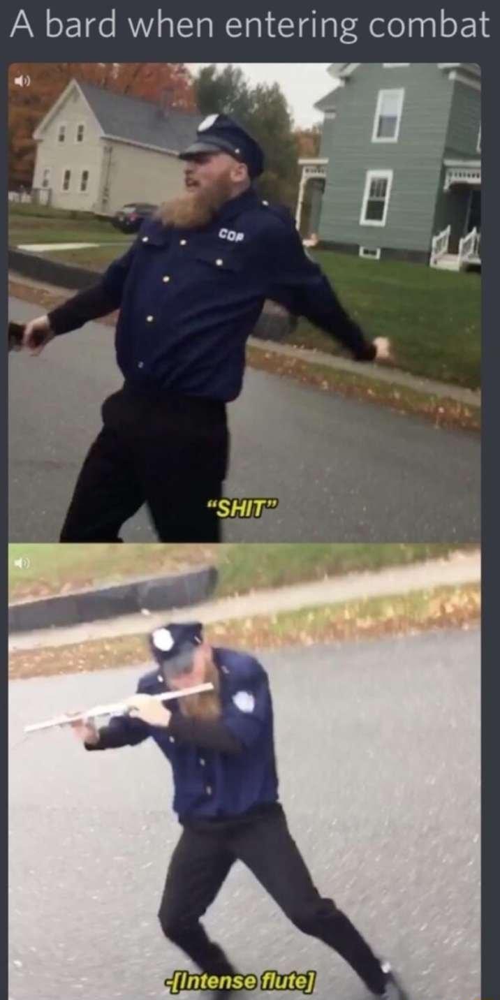 A bard when entering combat