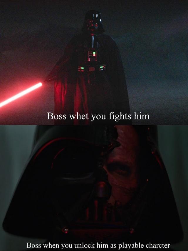 Boss whet you fights him Boss when you unlock him as playable charcter