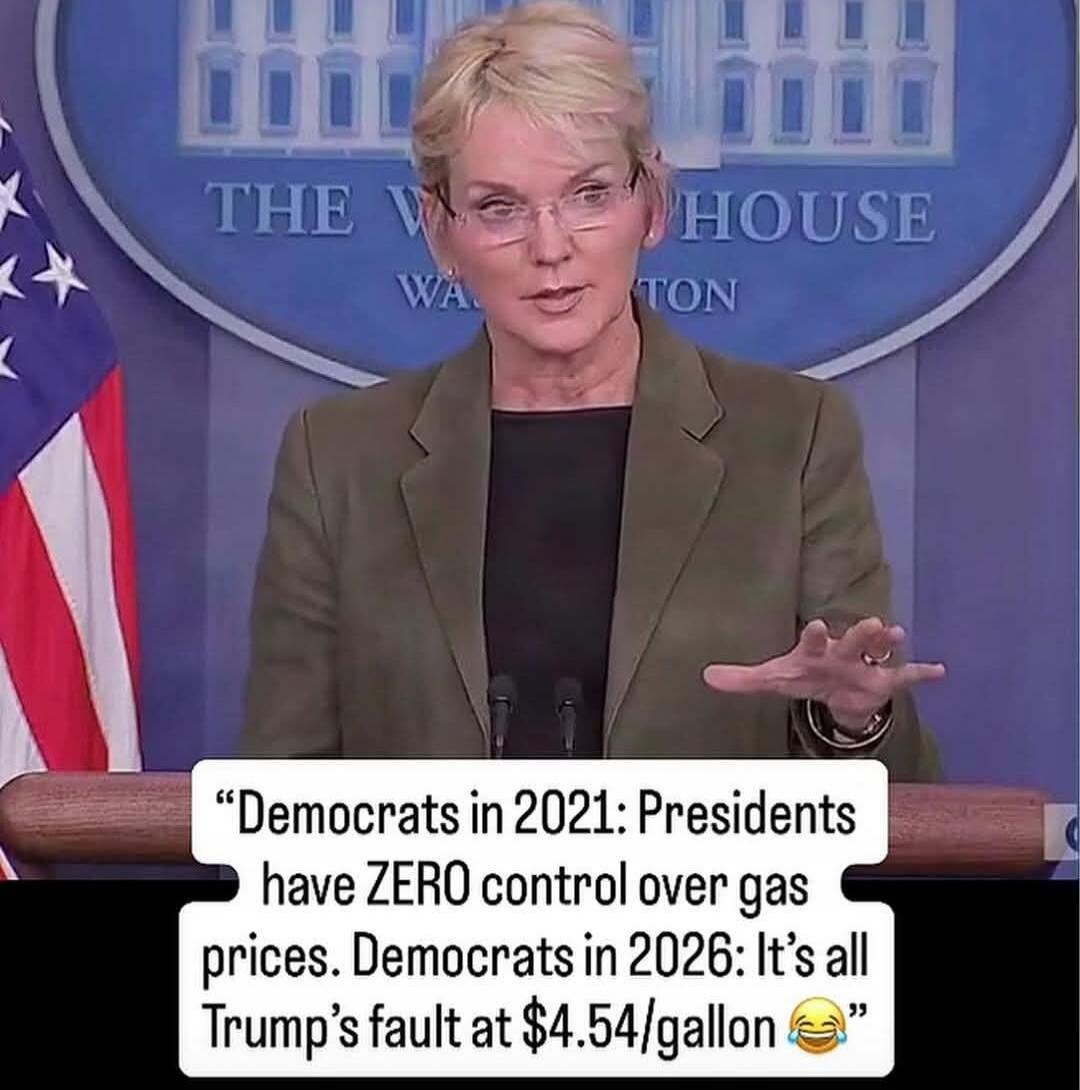 Democrats in 2021: Presidents have ZERO control over gas prices. Democrats in 2026: It's all Trump's fault at $4.54/gallon 😂
