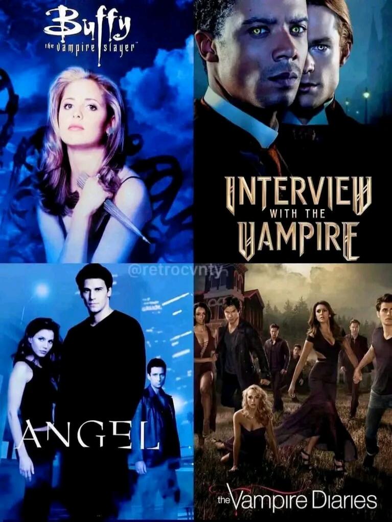 Buffy the Vampire Slayer Interview with the Vampire Angel The Vampire Diaries @retrocunty