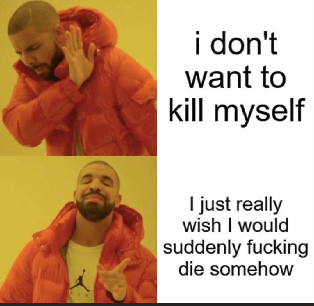 i dont want to kill myself just really wish would 4 suddenly fucking die somehow