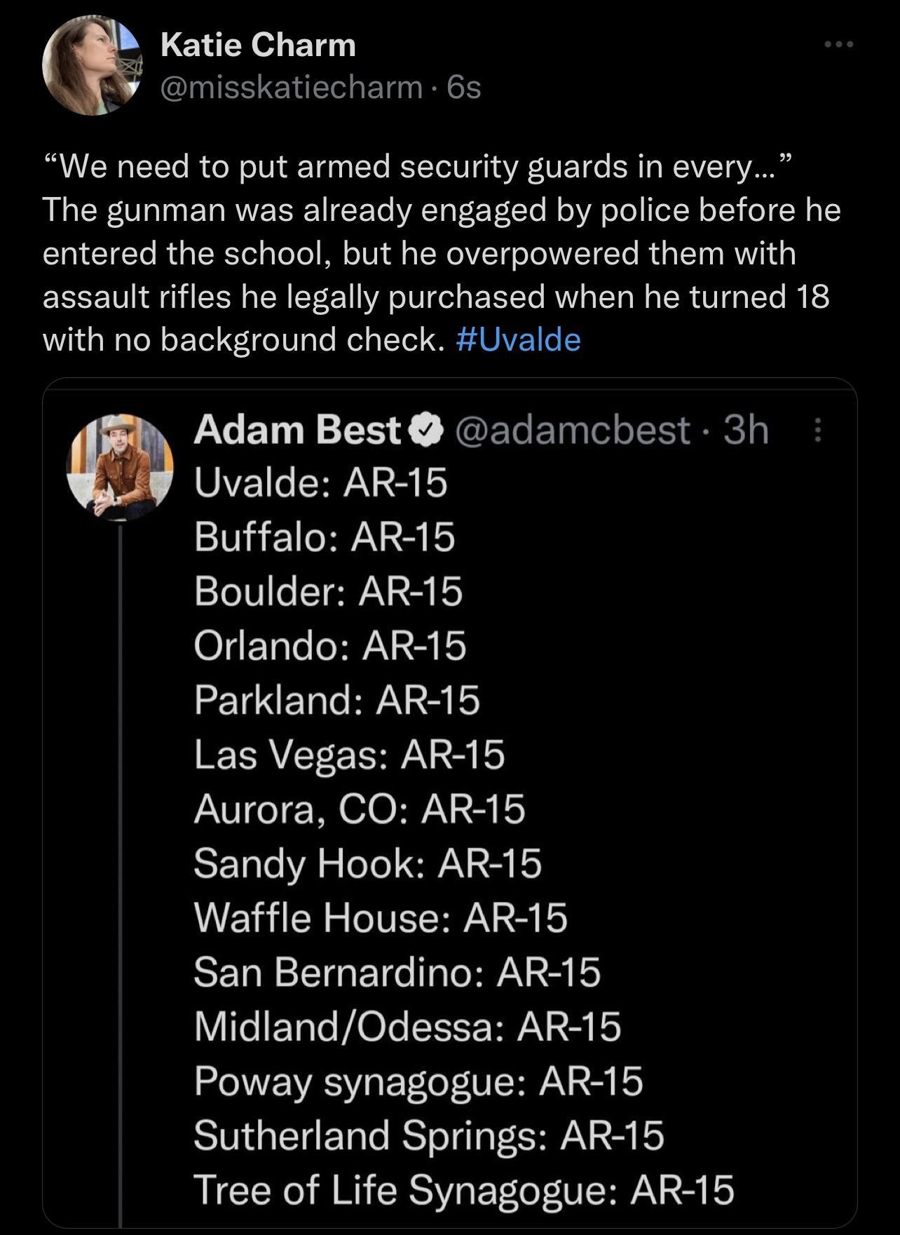 D Katie Charm M misskatiecharm 6s BVERAETTe B ol o 10N 10 IYo IETTol 01 g1 o VAR VE 1o SRR AY T V0 L RPN ET R ISR T To AT o V YLTo M o VA oTe Tl o Il o N g TN CTgTo RuaTNTol gToTo N o TU il g T WeMVZT g o ToMIZTETo R g TTa MWV o assault rifles he legally purchased when he turned 18 Wi aWaTol oE Ted o0 gTe Iel o Tol Rz WAVET 0 UAVE o SHAN 254 Buffalo AR 15 STeV o TEWA R K6 Orlando AR 15 Parkland AR