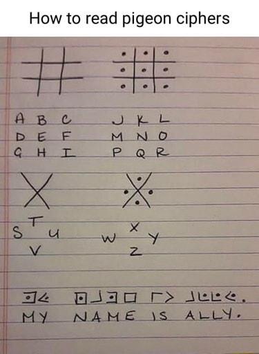 How to read pigeon ciphers