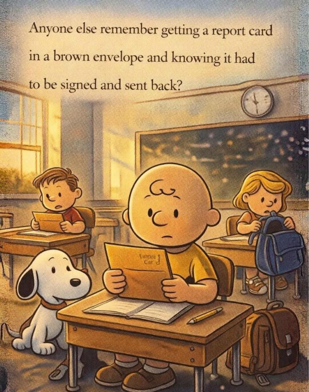 Anyone else remember getting a report card in a brown envelope and knowing it had to be signed and sent back?