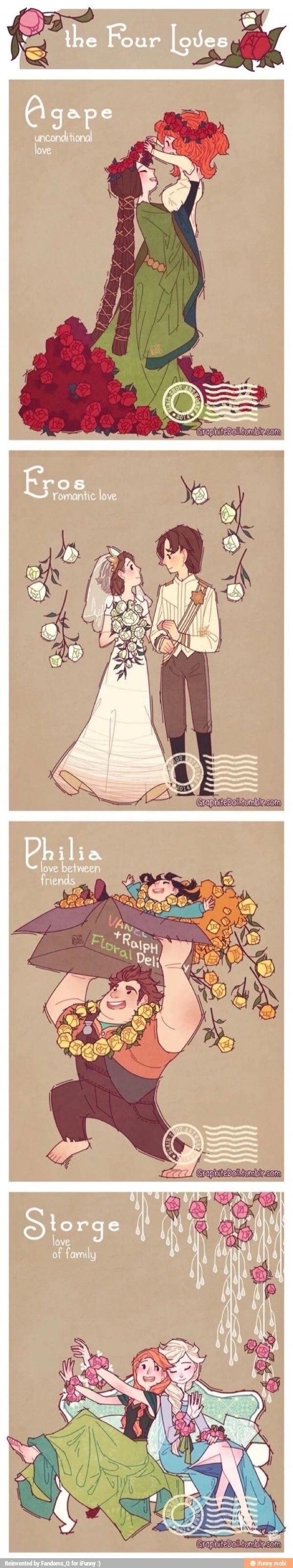 the Four Loves Agape unconditional love Eros romantic love Philia love between friends Vanell + Ralph Floral Deli Storge love of family