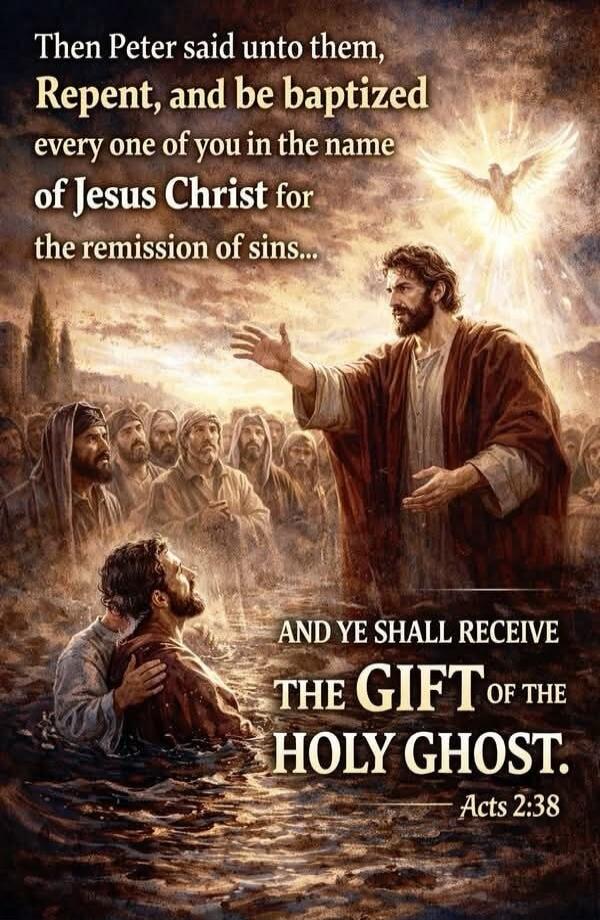 Then Peter said unto them, Repent, and be baptized every one of you in the name of Jesus Christ for the remission of sins... AND YE SHALL RECEIVE THE GIFT of the HOLY GHOST. Acts 2:38