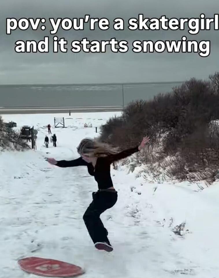 pov: you’re a skatergirl and it starts snowing