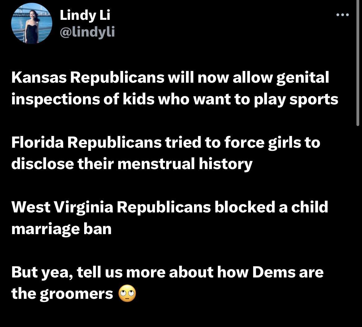 Lindy Li lindyli LETEERY ENIT LT R T TV VRN T E EE R S NG ER TRET L S LN BT T Florida Republicans tried to force girls to LIELLELR G BN BN E CTETL TR 013 VR AVTFTER L ENIT LR AL EL R T LETHEEY B INSTEER SRR TTEEL LN LT 1T EE T the groomers