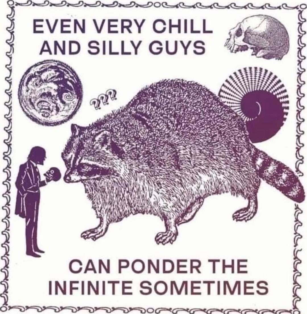 e OO0 O ot Qo ot ot Qo et st ok O EVEN VERY CHILL AND SILLY GUYS CAN PONDER THE INFINITE SOMETIMES e s