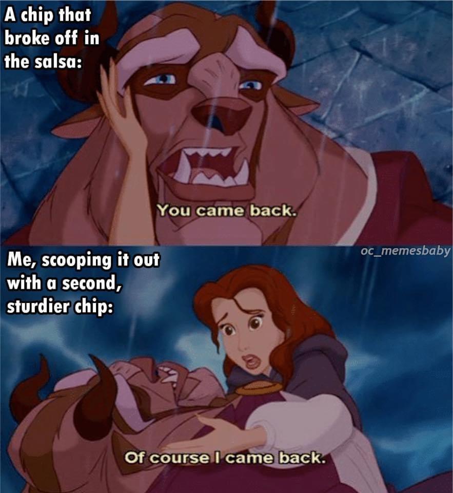 A chip that s e p RCIMCETL O T TS oc_memesbaby Me scooping it out with a second sturdierchip N J
