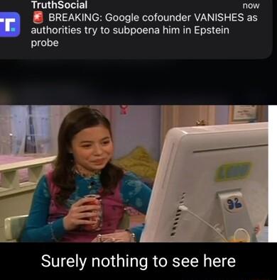 RLCLUETE now BREAKING Google cofounder VANISHES as authorities try to subpoena him in Epstein probe Surely nothing to see here