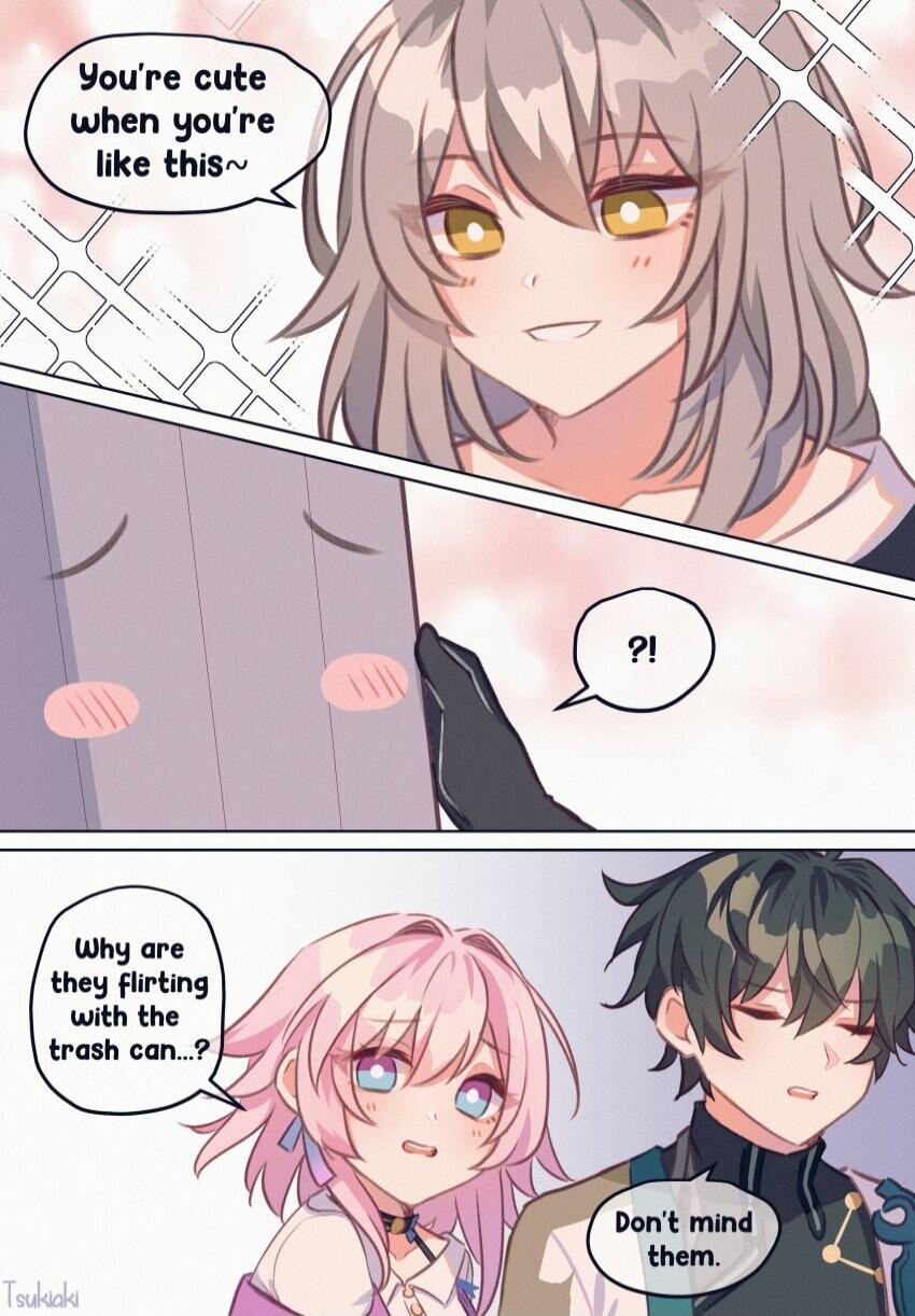 Why are they flirting with the trash can